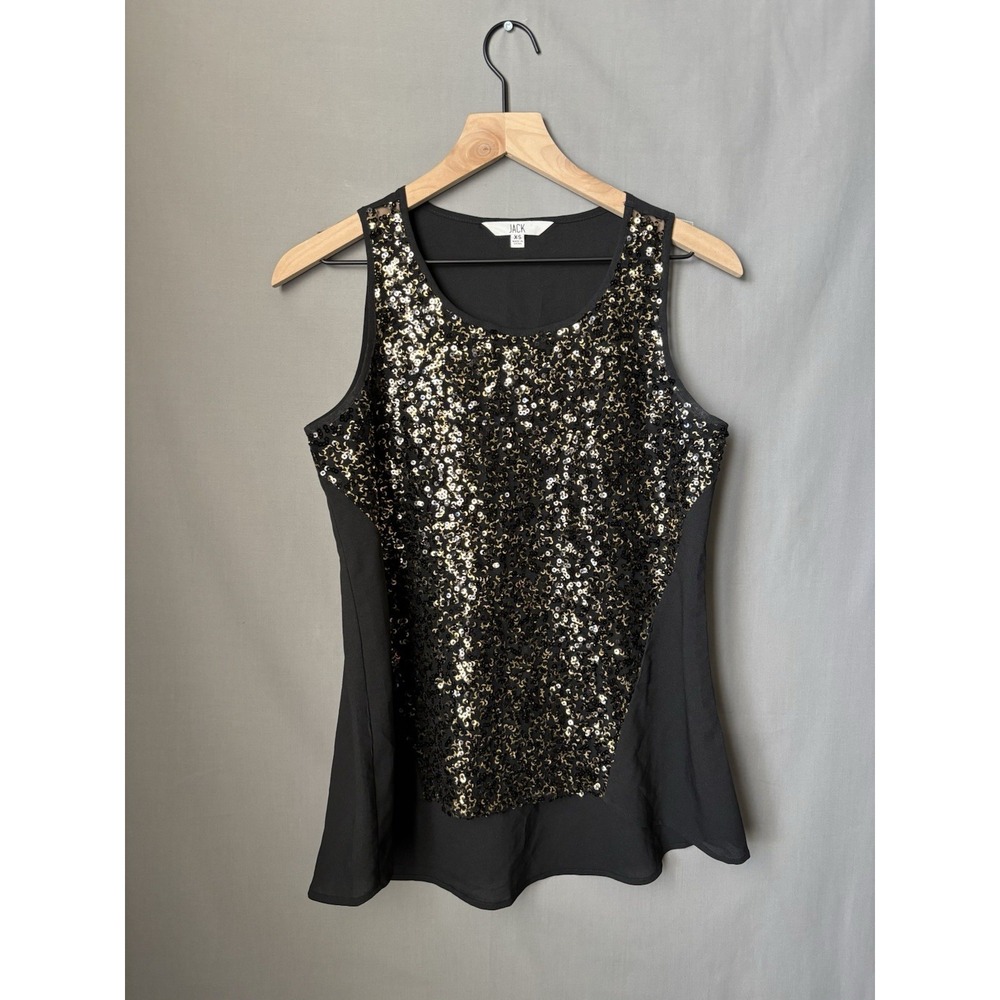 Jack BB Dakota Women's Black w/ Gold Sequin Tank Top Size XS